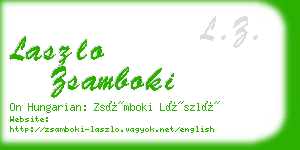 laszlo zsamboki business card